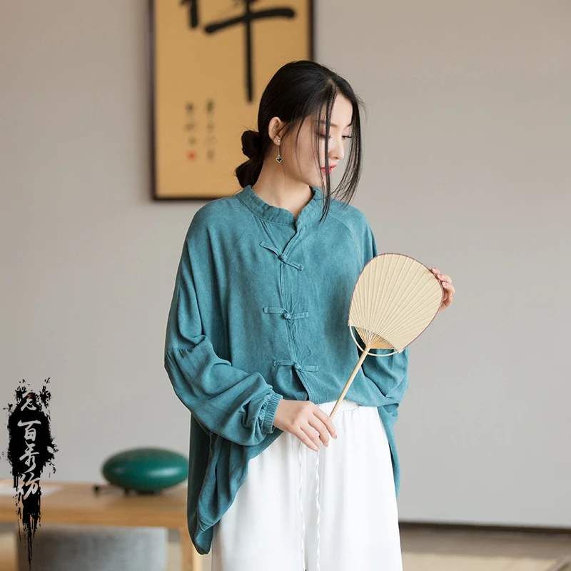 25春新款扎染砂洗柔软百搭开衫女居家旅行名媛风显瘦透气女式衬衫