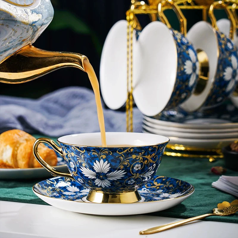 一套骨瓷咖啡杯碟套装精致情侣对杯送礼新婚乔迁礼物