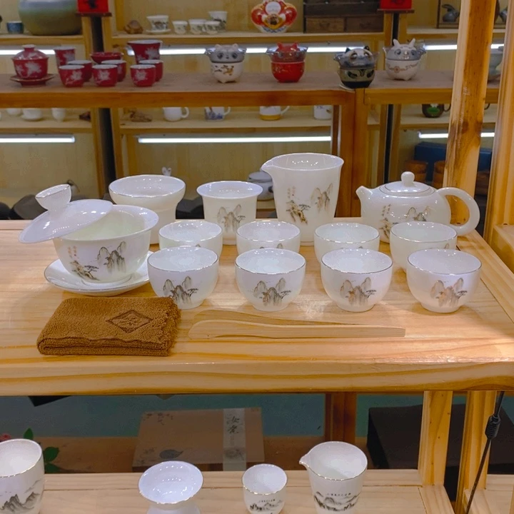 【不止】羊脂玉瓷茶具套装