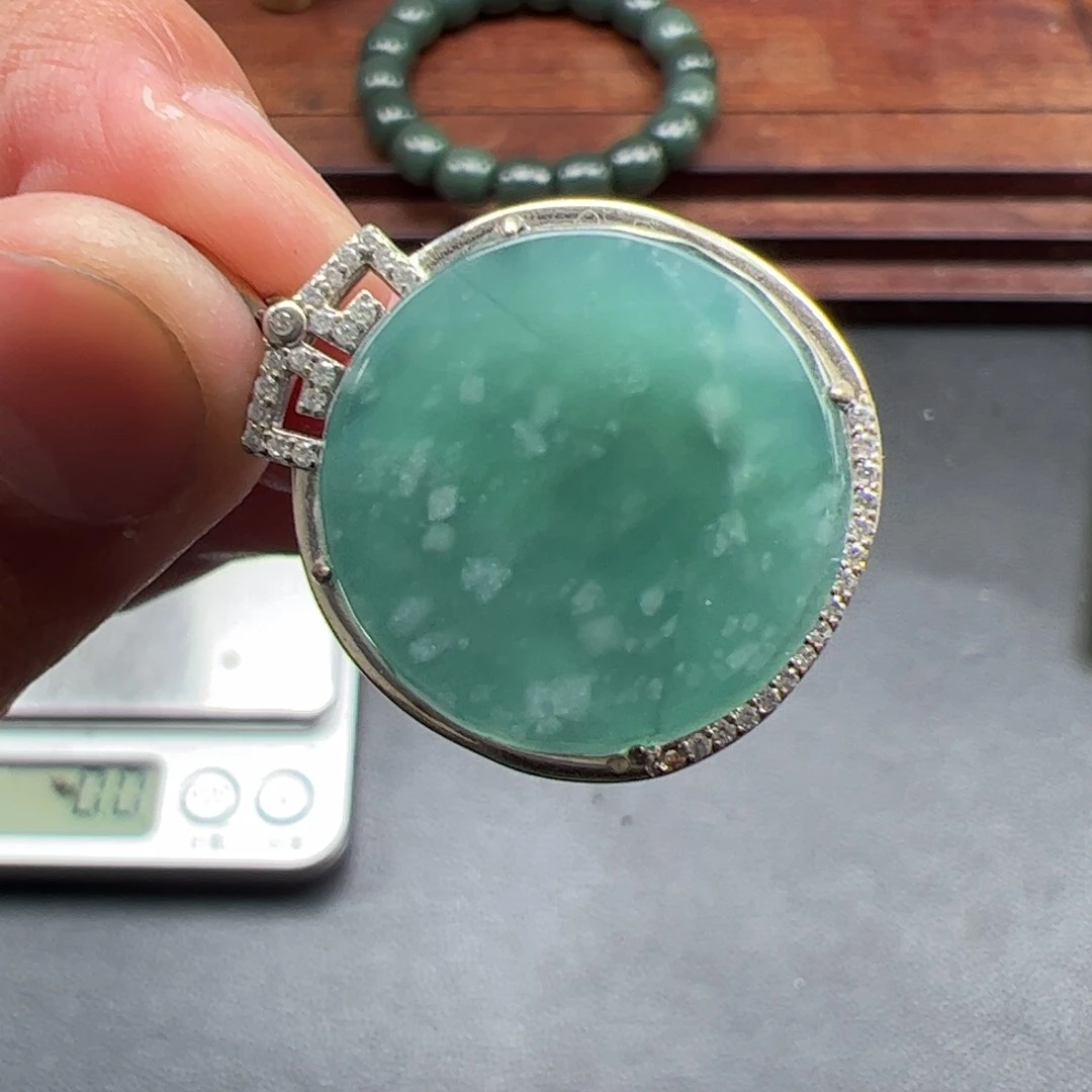 翡翠挂件银S925镶嵌222222222