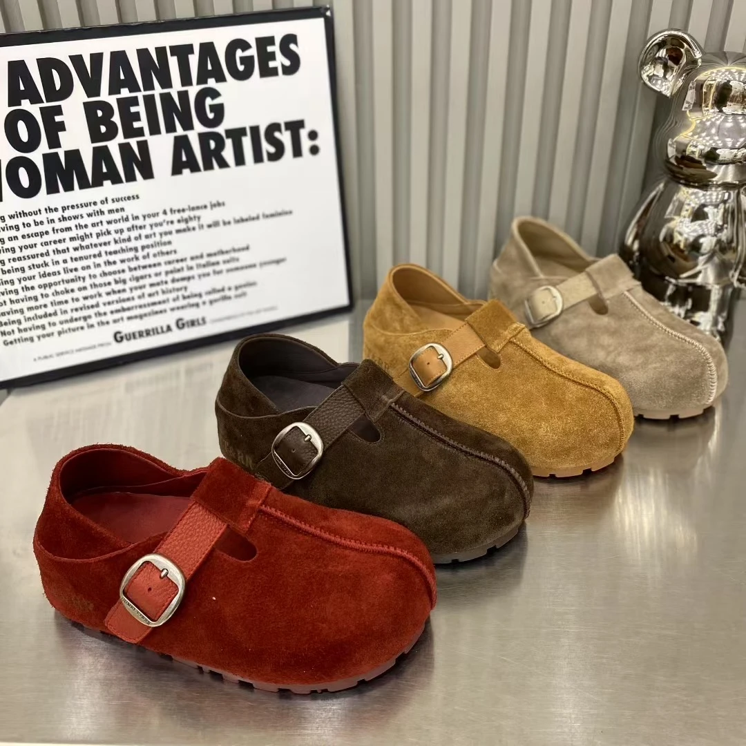 欧货爆款厚底勃肯鞋女2025新款瓢鞋百搭轻便休闲懒人一脚蹬单鞋潮