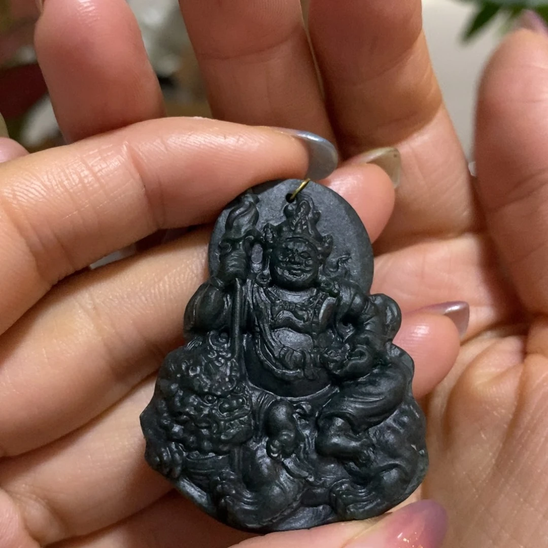 未镶嵌定制翡翠天然缅料A货墨翠财宝天王