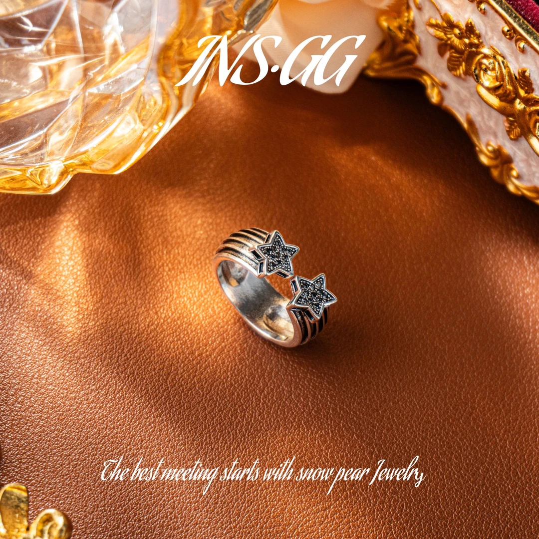 钛钢合成锆石戒指 【INS · GG】钢 ♠ 轻奢设计 LJ312  戒指