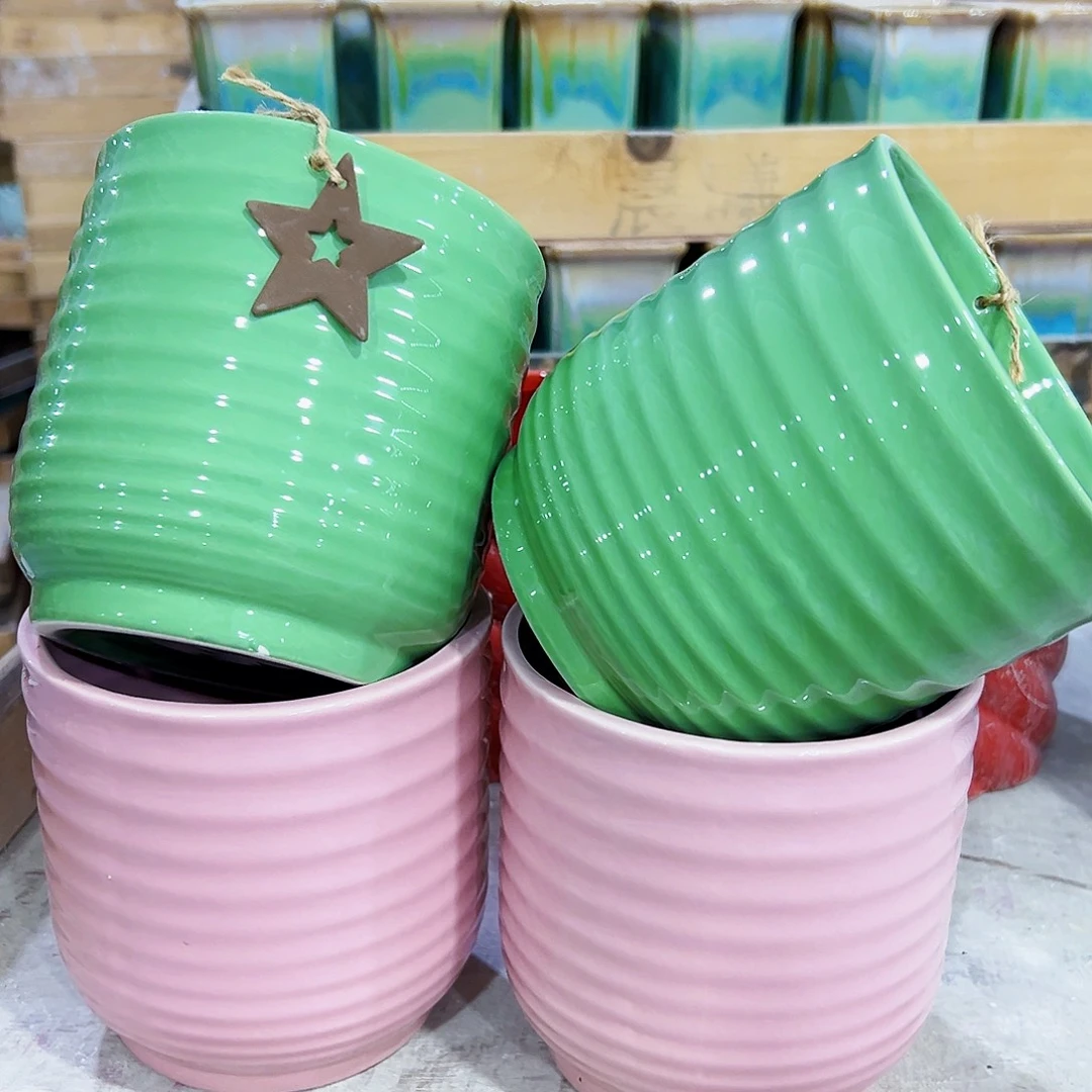 有孔外贸尾单陶瓷花盆凑单10米包邮