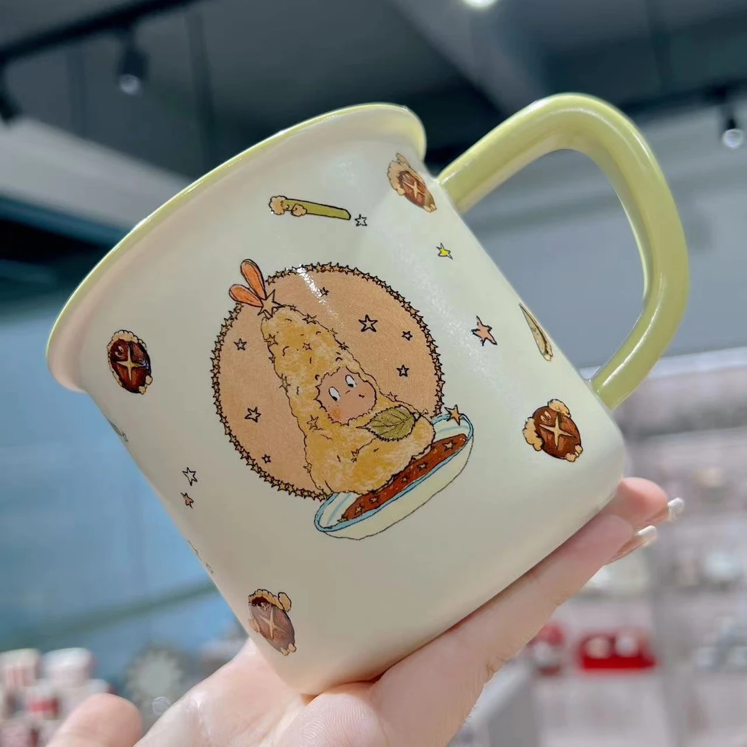 【ZY】星星人马克杯新款天妇罗学生家用仿搪瓷杯松弛感情侣杯子