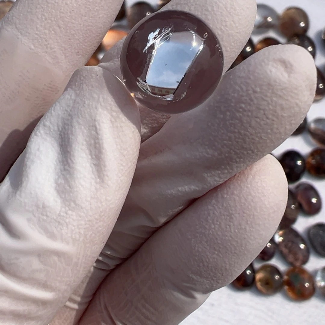 水晶晶中晶13.3打孔定制不退换未镶嵌貝*