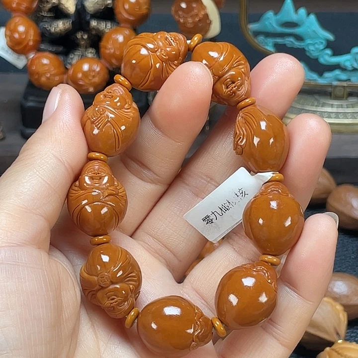 橄榄核吊坠财神6347c