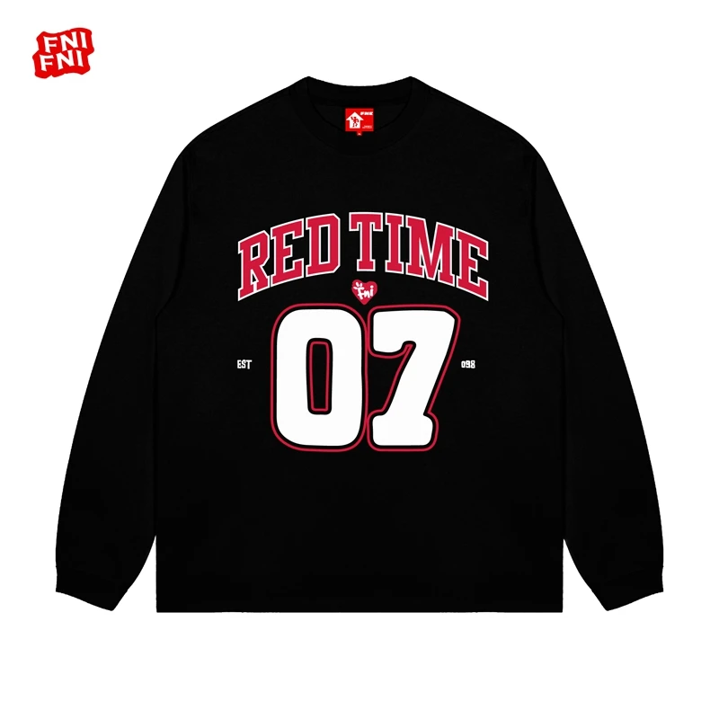 FNI红标（07选手）纯棉T恤男女同款美式圆领长袖上衣秋冬新款胶浆