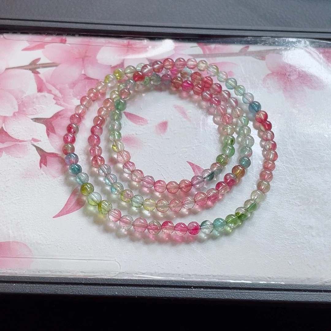 未镶嵌碧玺手链4.8mm左右