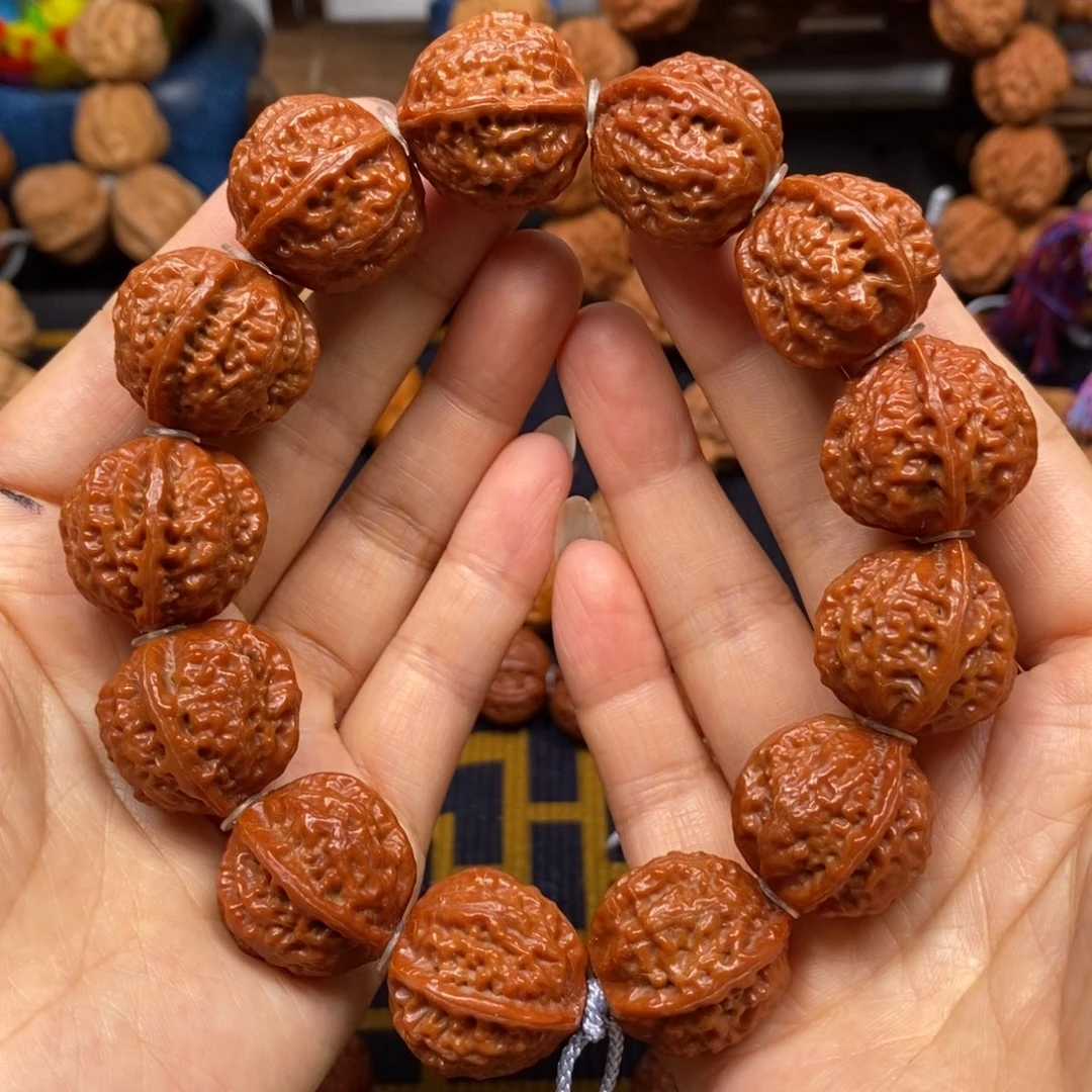 桃核手串蚂蚁纹桃心