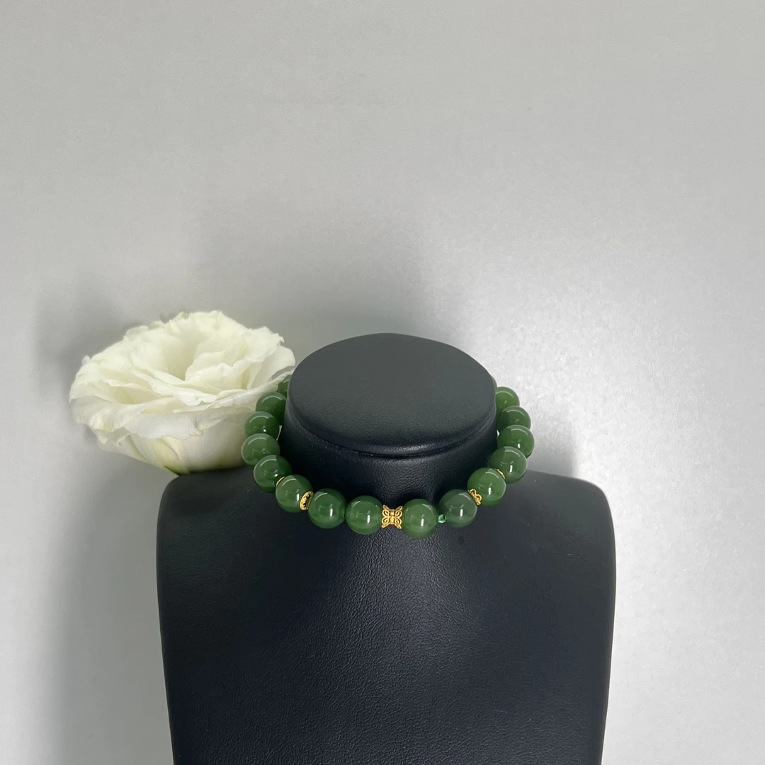 壹屿珠宝 和田玉典藏18k金配件手串