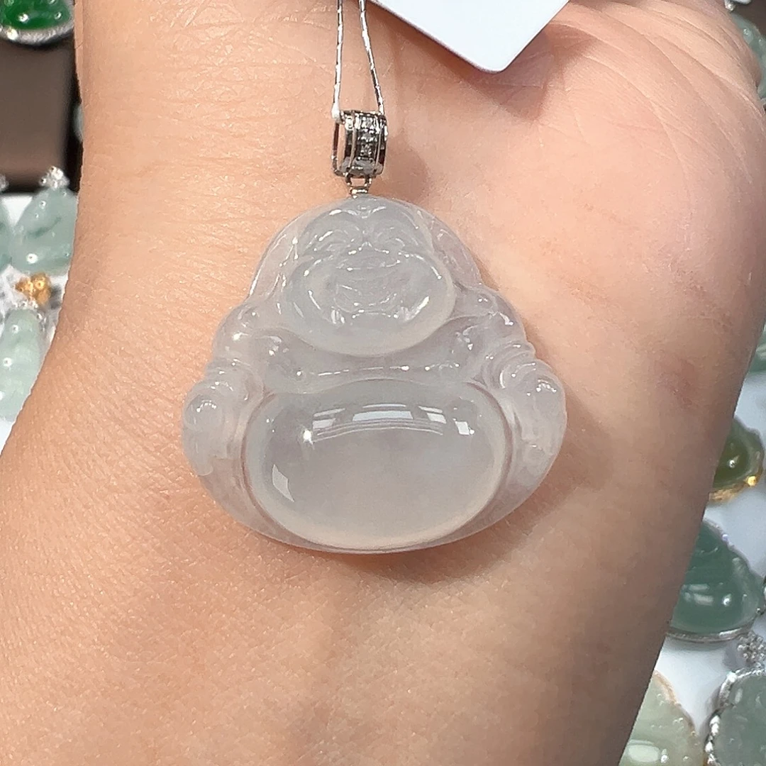 翡翠18K金镶嵌吊坠(不含链)佛公