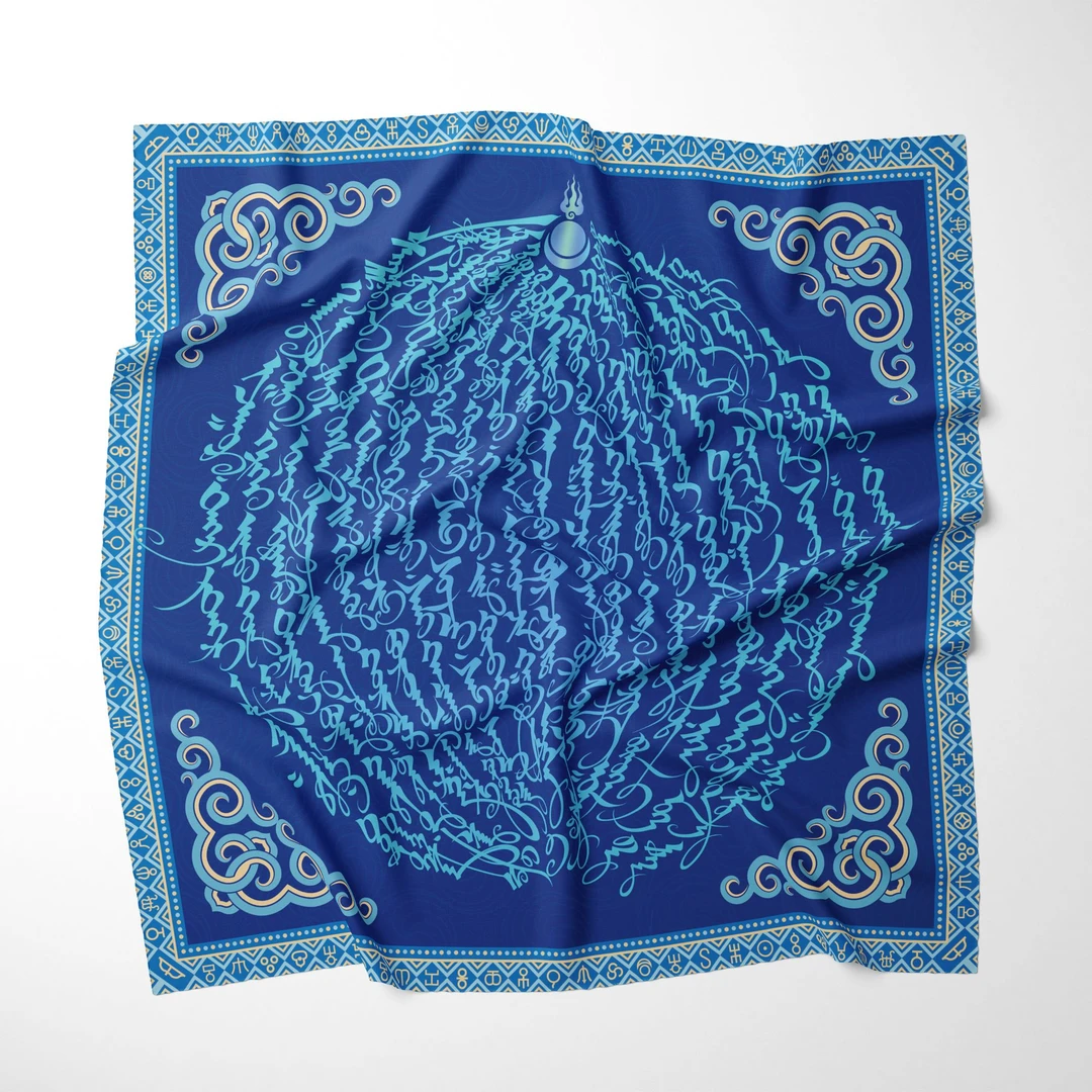 【蒙古秘史】蒙古元素丝巾头巾蒙古袍百搭透气夏季时尚 带礼盒女士