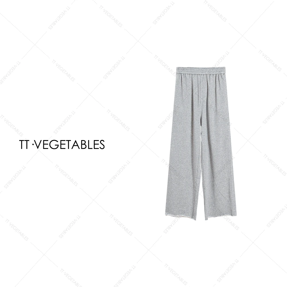 TT・VEGETABLES【序白】素涟 纯棉直筒时尚长裤松紧卫裤休闲裤521002