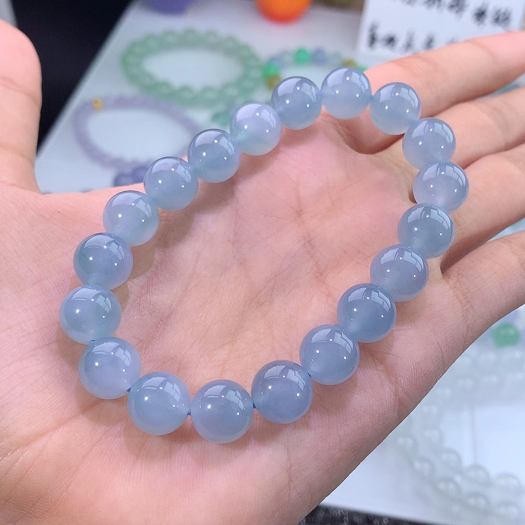 未镶嵌手链翡翠天空蓝手串