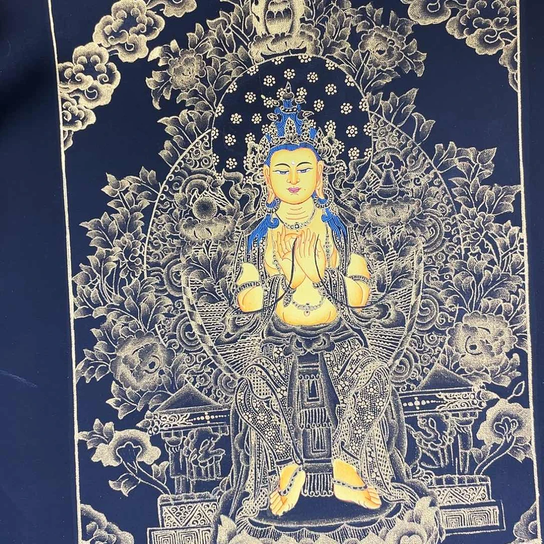 卷轴画手绘唐卡 30*20厘米未来佛