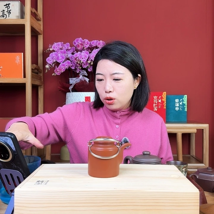 紫砂壶小洋桶朱泥全手工160毫升