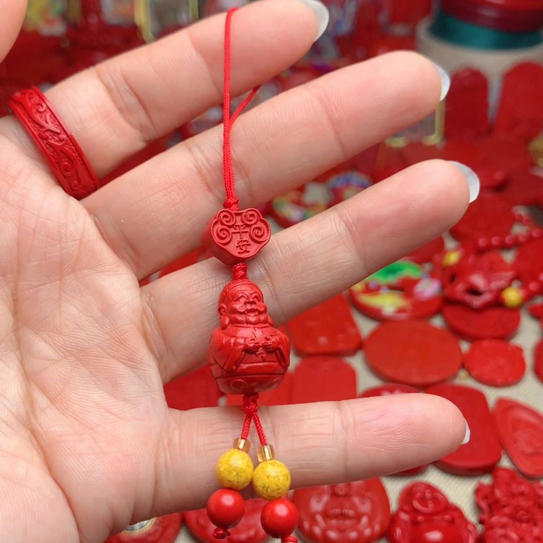 天然辰砂工艺品朱砂手机坠