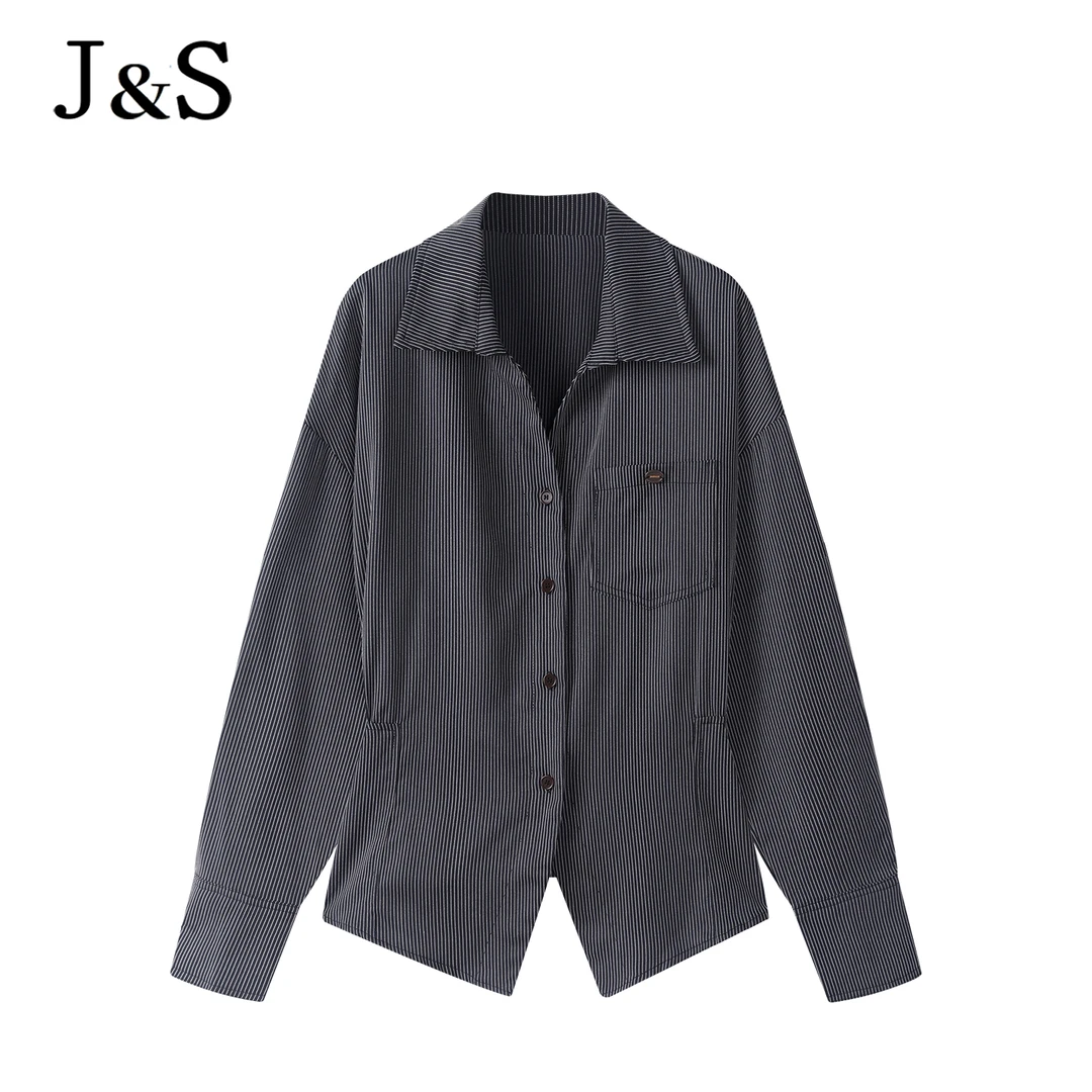 胖MM2025设计感掐腰显瘦百搭衬衫法式气质别致长袖秋季上衣