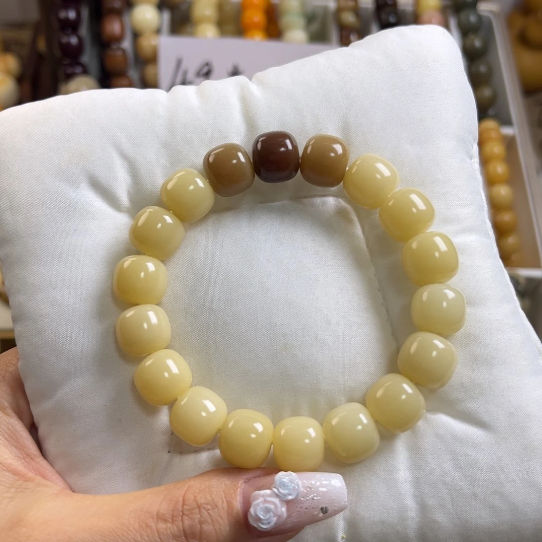 手串菩提根/象牙果新款奶咖色三顶12