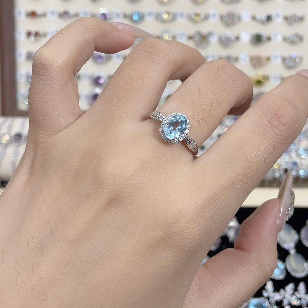 托帕石银S925镶嵌戒指