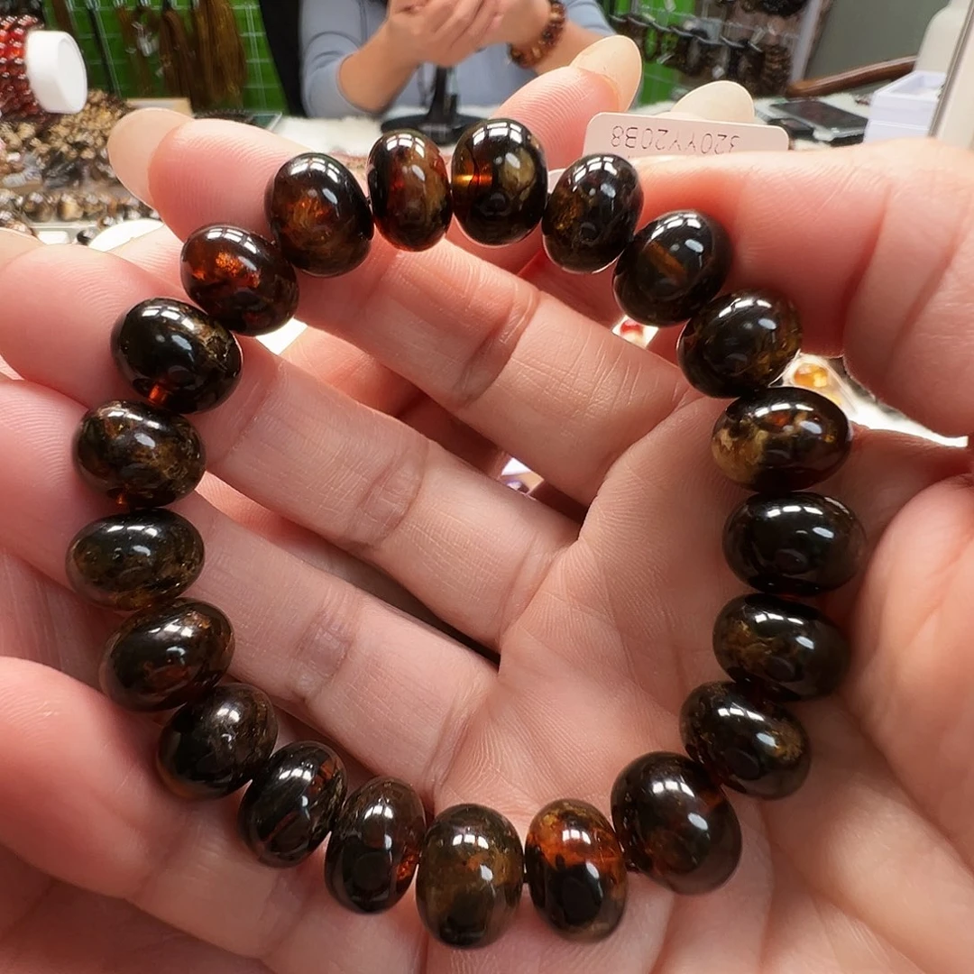 琥珀未镶嵌裸石抚顺琥珀11黑花蜡