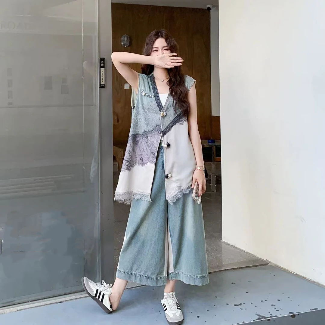 【8107】女#开衫上衣+牛仔裤【套装】