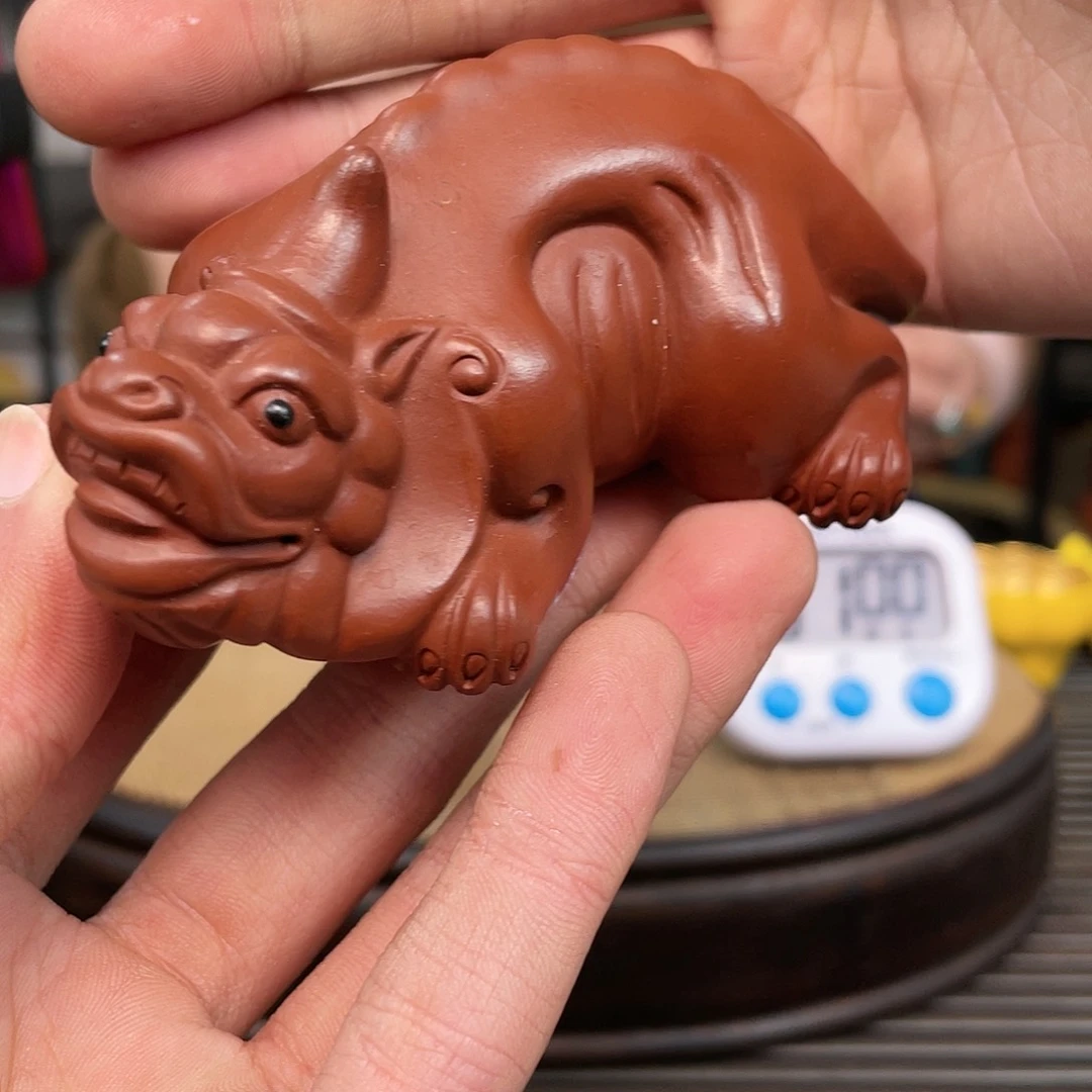 紫砂茶壶大红袍貔貅茶宠