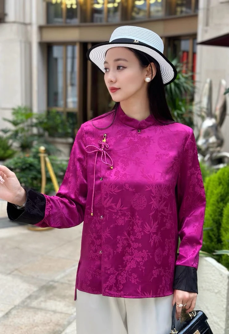 南油朱朱扣子亮色衬衣三色419