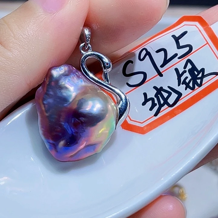 淡水珍珠银S925镶嵌颈饰