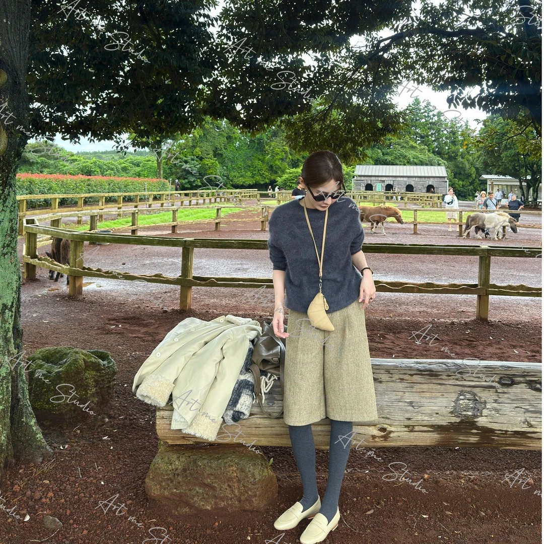 【ART ME】羊毛混纺质感马裤超绝版型极简通勤必备短裤w1871l1