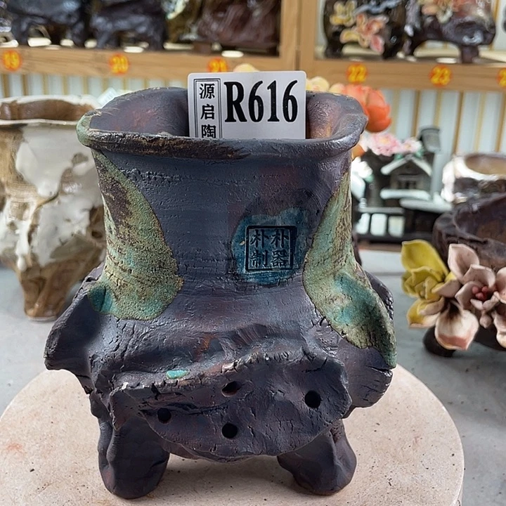 紫砂花盆景德镇花盆616