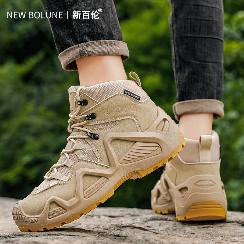 NEW BOLUNE/新百伦秋季新款高帮马丁靴防水防滑登山工装靴子男款