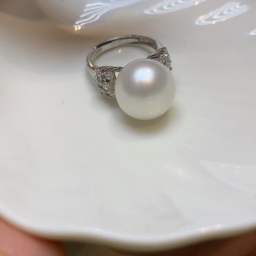 海水珍珠戒指银S925镶嵌