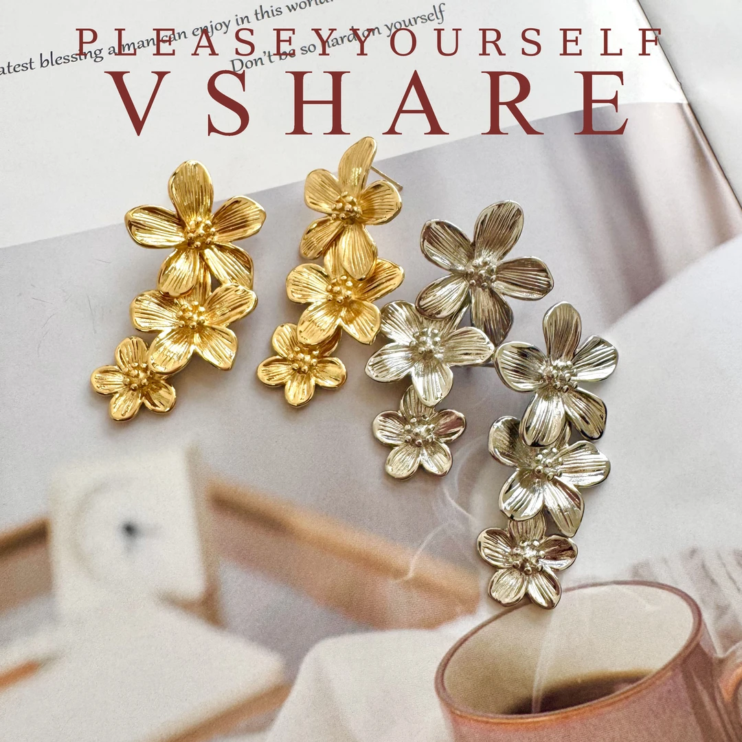 铜合金耳饰  【人间富贵花】气质轻奢时尚百搭简约欧美经典个性耳饰