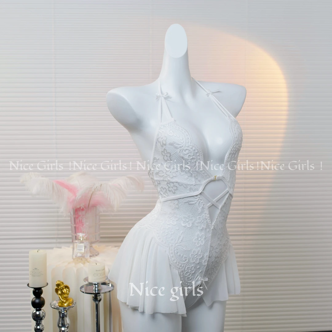 【华尔兹】80-130斤女士轻奢蕾丝深V网纱睡裙