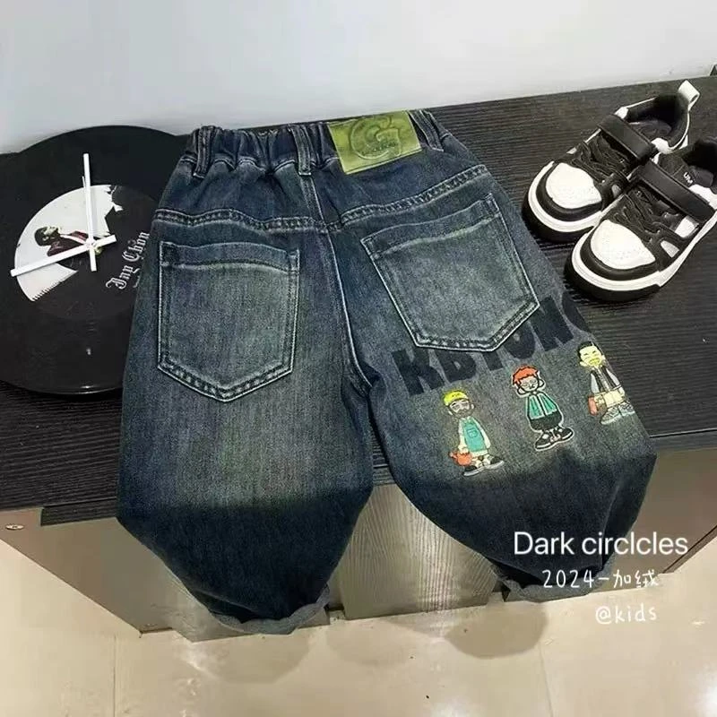 L297韩版复合奥利绒加绒水洗炒盐牛仔裤