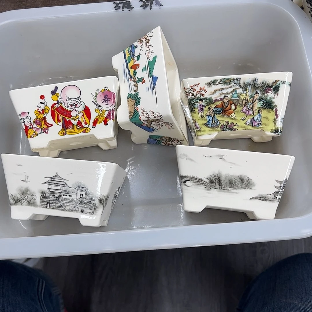 紫砂花盆37号瑕疵5个10/7.5/5cn