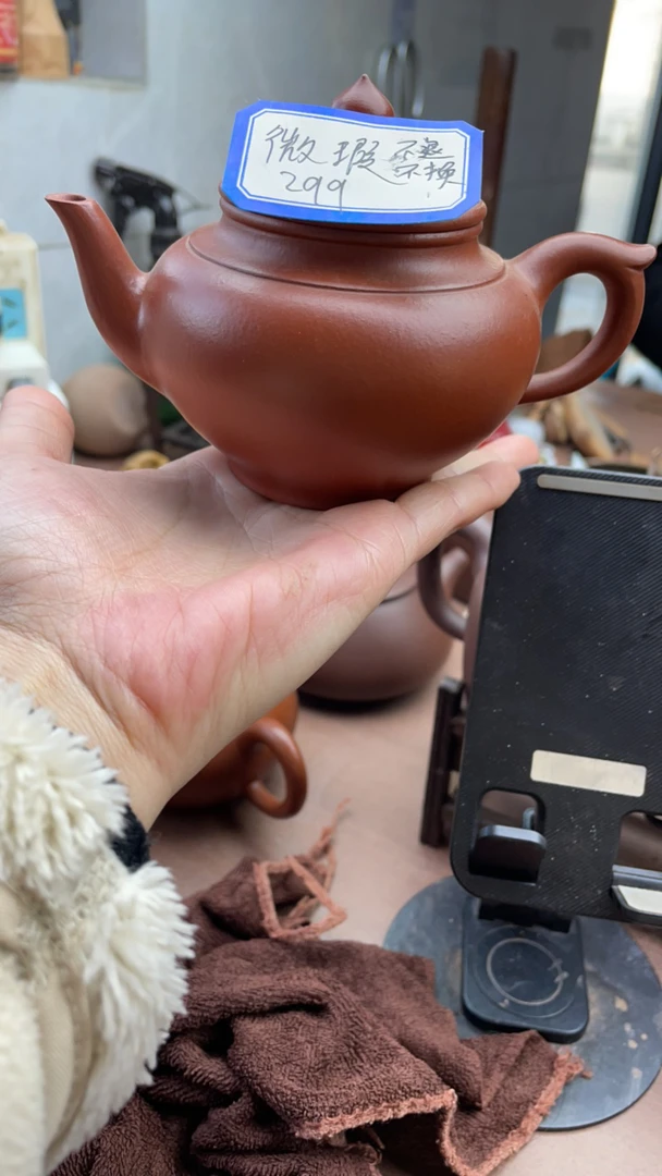 纯手工宜兴紫砂壶笑樱壶大红泥茶具150cc