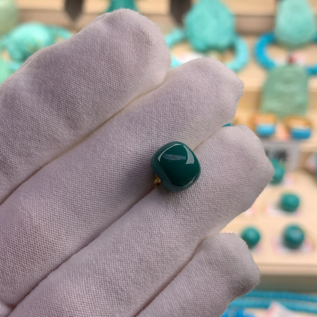 绿松石珠宝奇石未镶嵌9.5×8.1