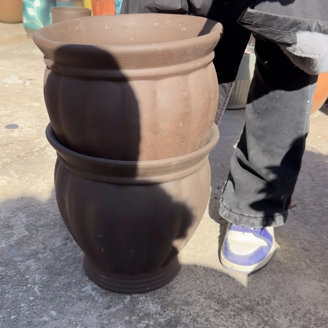 紫砂花盆口30高30宜兴紫砂