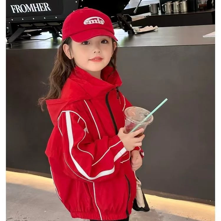 儿童外套女春秋装新款洋气男女童夹棉冲锋衣学生春季中大童防风衣