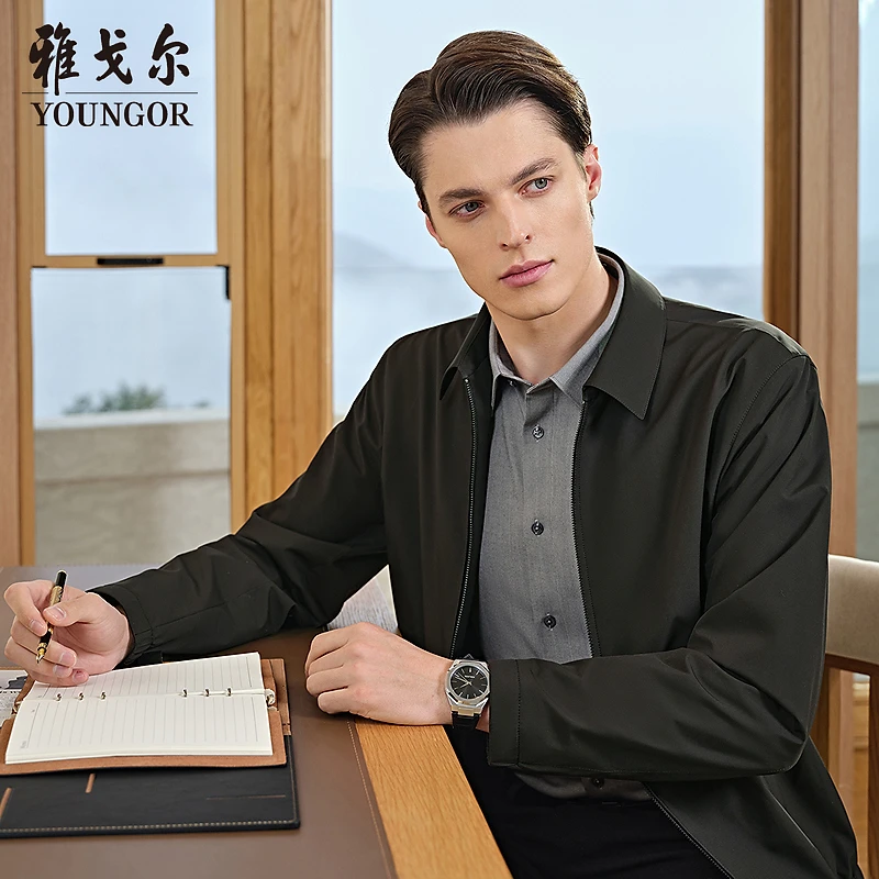 【行政夹克】雅戈尔官方翻领春秋薄款秋季新品休闲经典商务上班简约