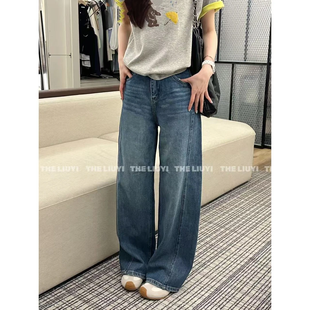 【LIUYI】新晋裤王~高腰弯刀设计牛仔裤53051