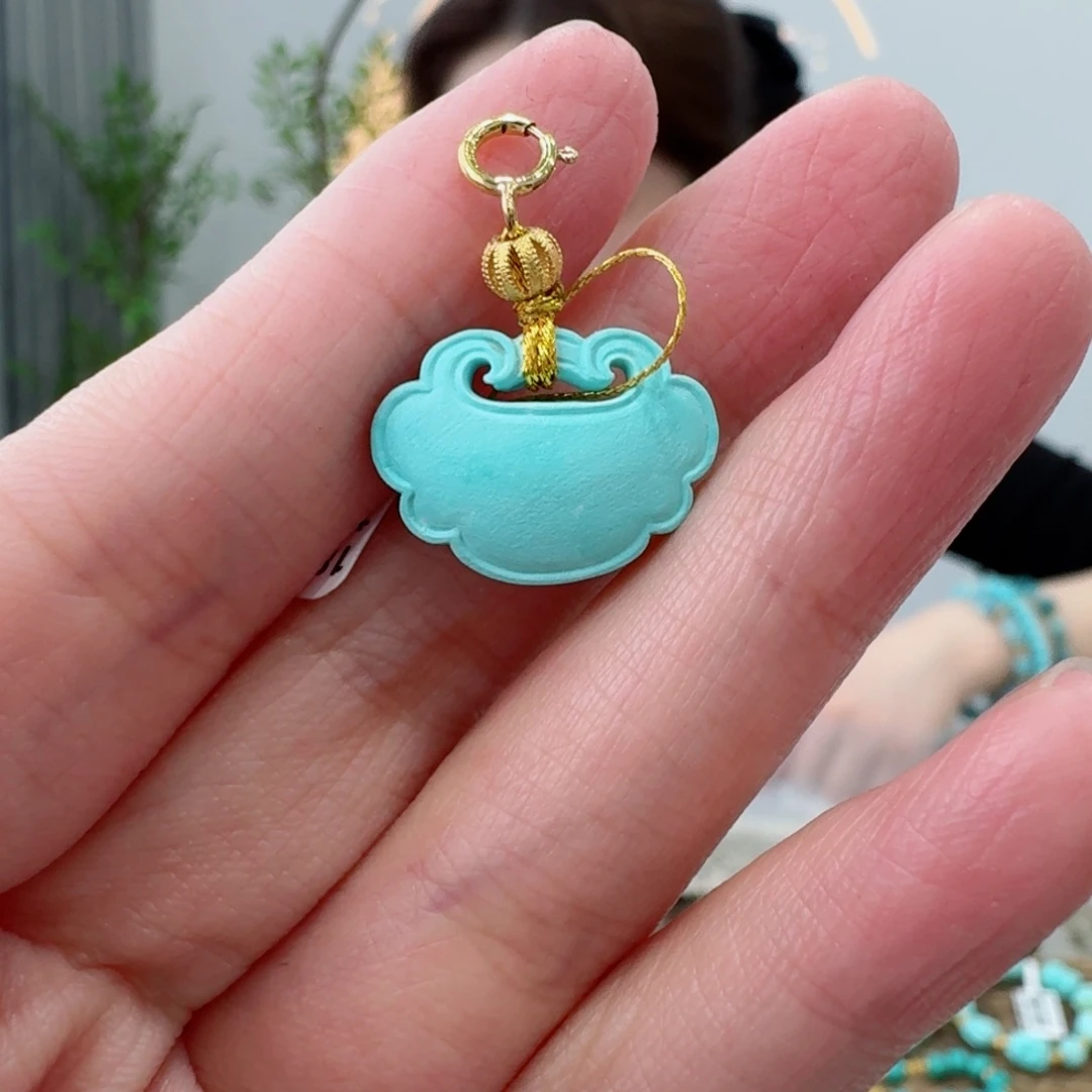 绿松石18K金镶嵌珠宝奇石