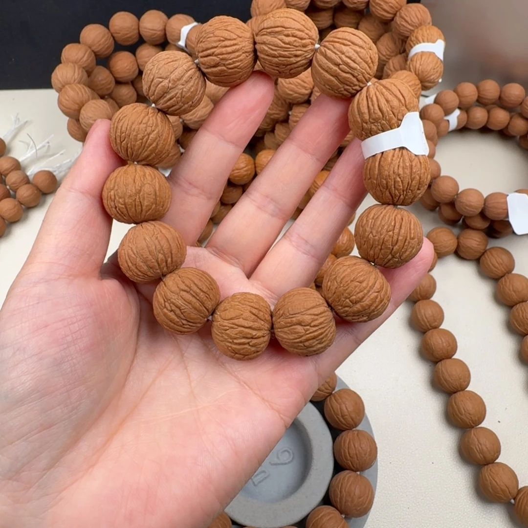 手串猴头核桃野生麒麟纹凤羽19mm16颗籽