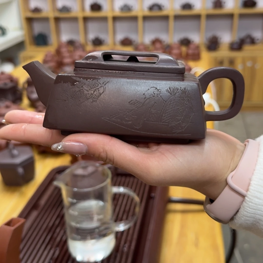 紫砂茶壶紫砂壶牛盖石瓢290cc