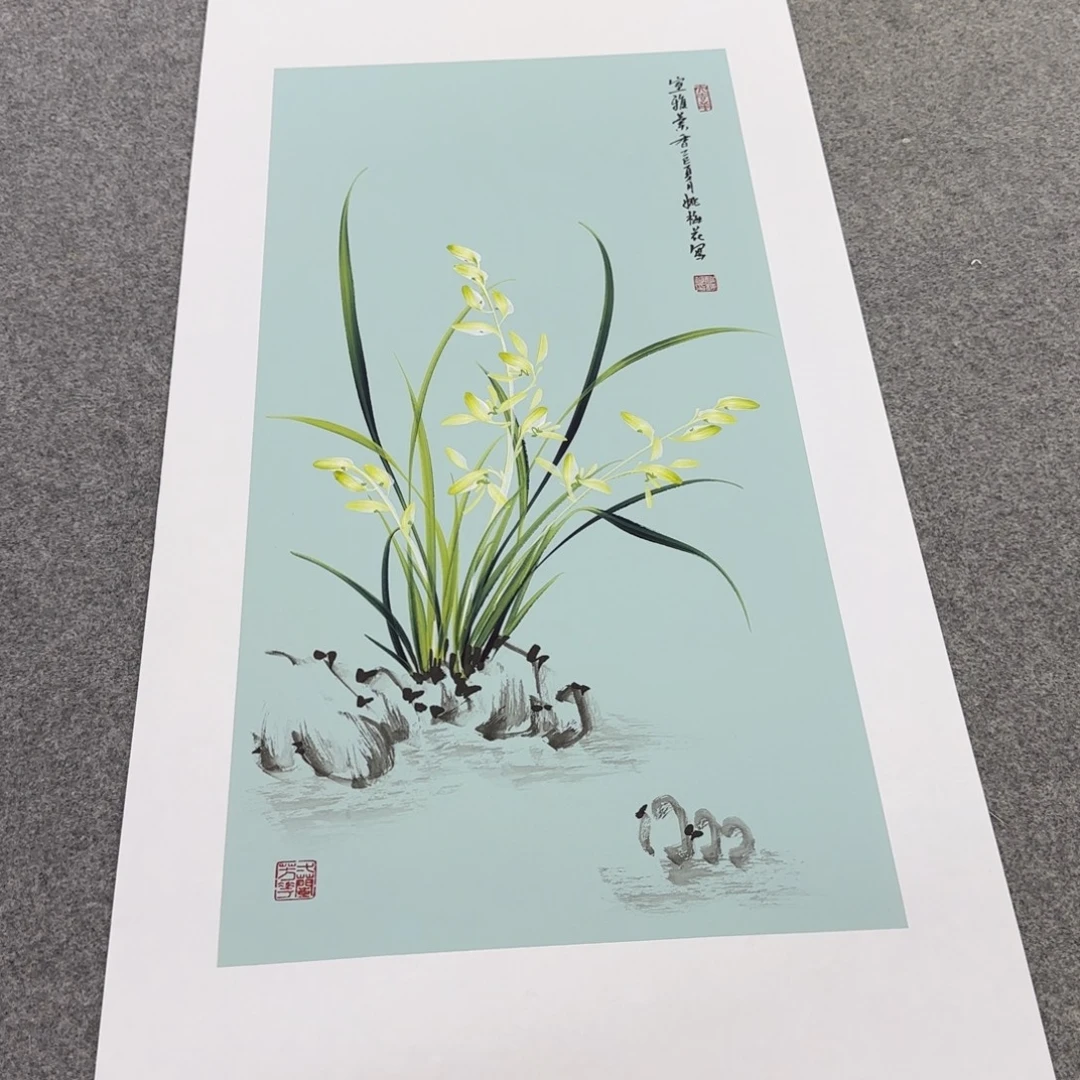 国画国画立体兰花作品