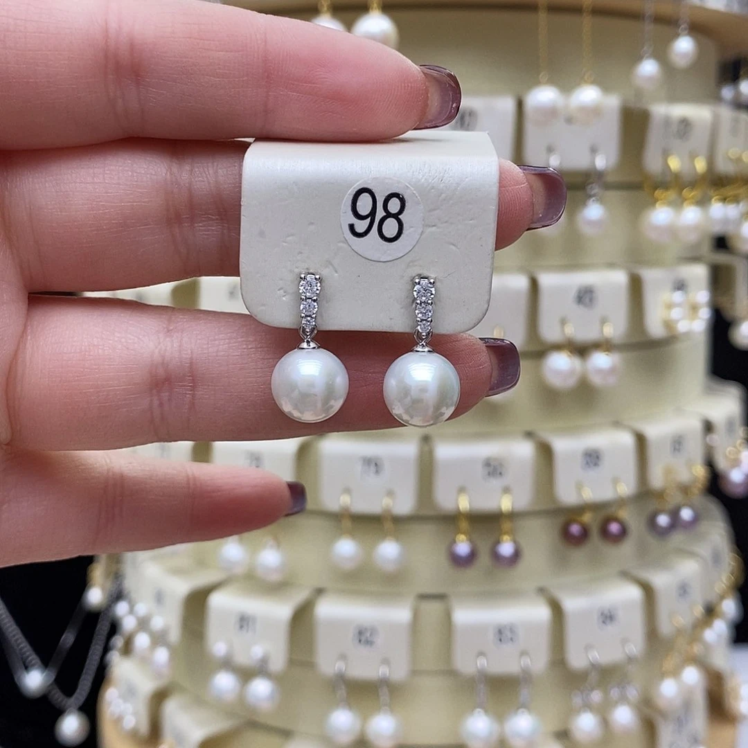 淡水珍珠耳饰银S925镶嵌