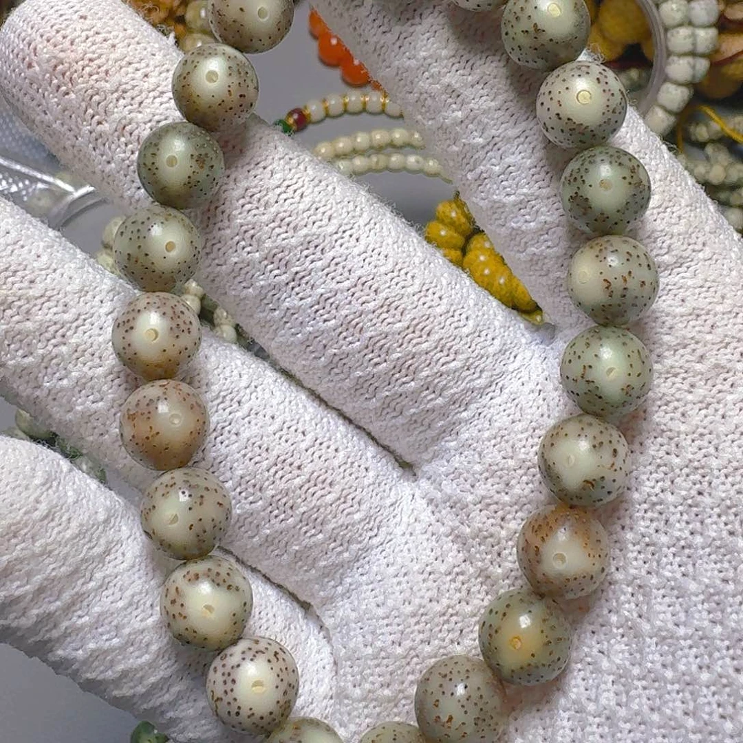 ****昭星月菩提手串原生态石玉料星月菩提手持
